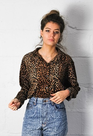 VINTAGE VELVET LEOPARD PRINT SHIRT