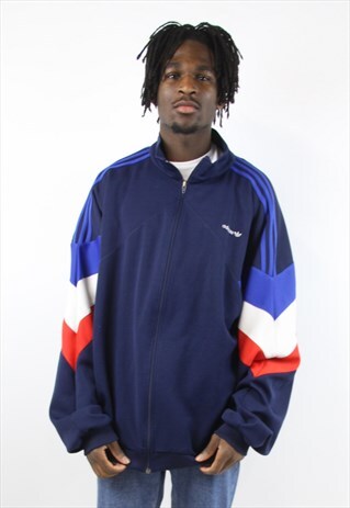 VINTAGE ADIDAS PATTERNED ZIP-UP SPORTS JACKET