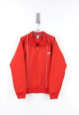 Vintage Nike Zip Sweatshirt in Red - XL