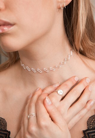 WIRE TATTOO CHOKER STERLING SILVER