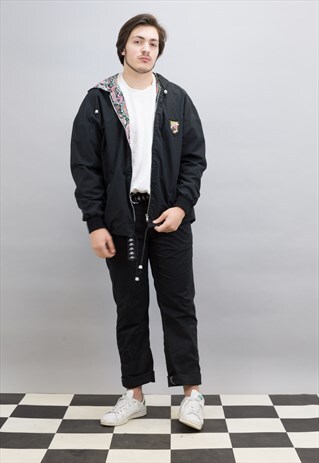 VINTAGE 90'S BLACK CCC LONDON HOODED JACKET