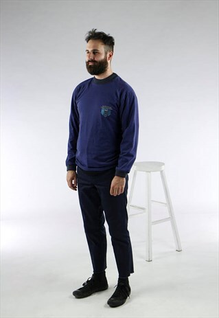 NAVY ADIDAS COZY SWEATSHIRT / OVERSIZED FUN SWEATSHIRT