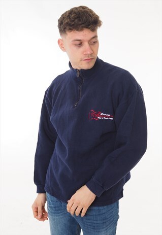 VINTAGE HARD ROCK CAFE 1/4 ZIP SWEATSHIRT BLUE