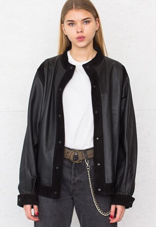 VINTAGE BLACK SUEDE LEATHER JACKET