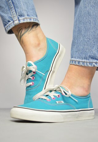 VINTAGE 90S VANS BLUE SKATE SHOES PREPPY RETRO GRUNGE