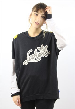VINTAGE ADIDAS LAKERS BLACK SWEATSHIRT