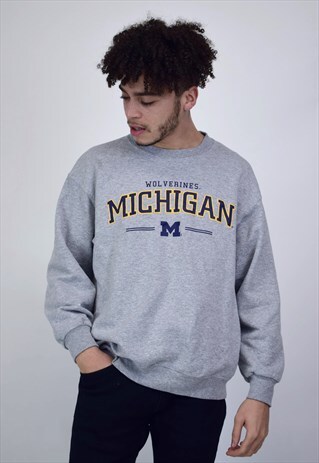 VINTAGE 90'S MICHIGAN WOLVERINES GREY SWEATSHIRT