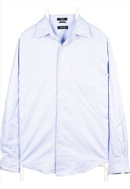 Vintage 90's Nautica Shirt Plain Blue Medium