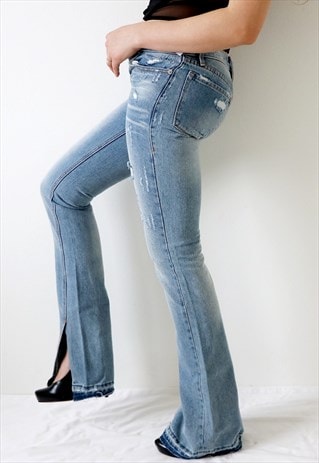 JUICY COUTURE Jeans High Waisted Flared Bootcut Side Slits