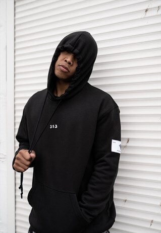 RECOGNISE GREATNESS - OVERSIZED HEAVY HOODY - BLACK