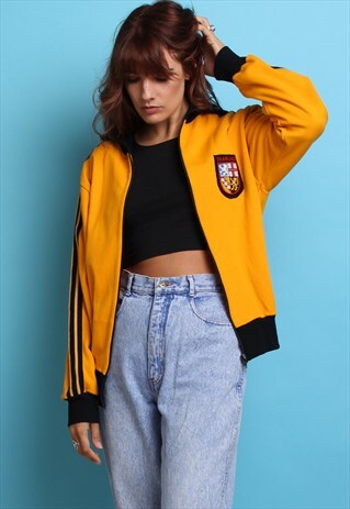 VINTAGE GERMAN ADIDAS YELLOW TRACK TOP JACKET