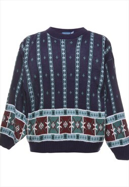 Vintage Striped Jumper - L