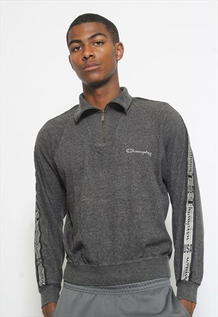 VINTAGE CHAMPION 1/4 ZIP TAPE LOGO SWEATSHIRT