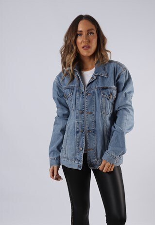 VINTAGE DENIM JACKET ESPRIT OVERSIZED FITTED UK 14 (HC3K)