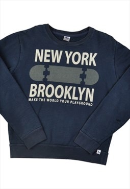 Vintage New York Brooklyn Sweater Navy Small