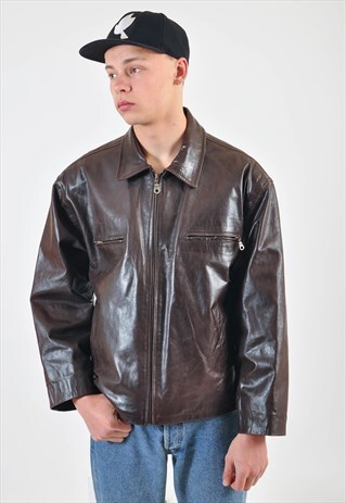 VINTAGE 90S REAL LEATHER JACKET