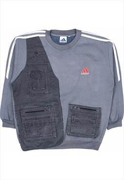 Vintage 90's Adidas Sweatshirt Rework Utility Crewneck