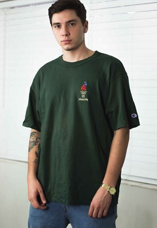 VINTAGE CHAMPION T-SHIRT OLYMPICS 1996 LOGO 90S X 9.7