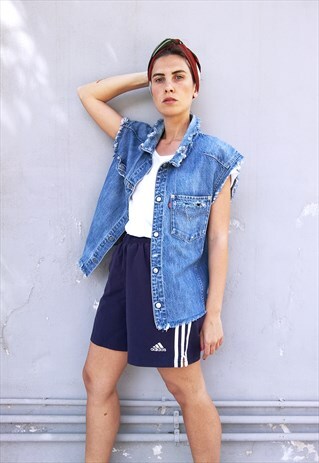 VINTAGE 90S LEVI'S FESTIVAL DENIM WAISTCOAT