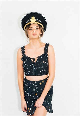 90S INSPIRED PINSTRIPE TOP AND SKIRT SET