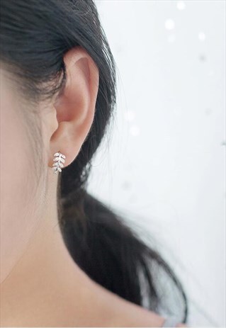 STERLING SILVER LEAF EEARRINGS