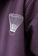 PURPLE BADMINTON FLEECE RACKET PRINTED LONG JACKET COAT