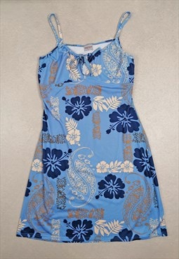 GIANI FEROTI Vintage Y2K Slip Dress Blue Floral print