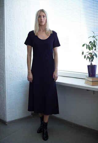 VINTAGE 90'S NAVY SHORT SLEEVED DRESS