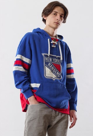 90'S VINTAGE MENS RANGERS NEW YORK NHL SWEATSHIRT HOODIE