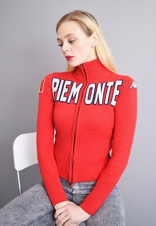 90'S RETRO PIEMONTE ITALY MINIMALIST RIBBED KNITTED JUMPER