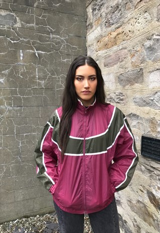 VINTAGE WAVY OVERSIZED WINDBREAKER FESTIVAL SHELL JACKET