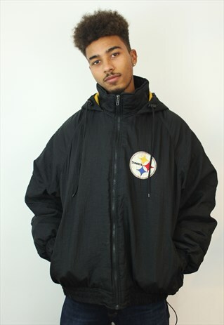 VINTAGE 90'S NFL GAME DAY PITTSBURGH STEELERS COAT, XL