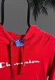 VINTAGE CHAMPION RED SPELLOUT HOODIE