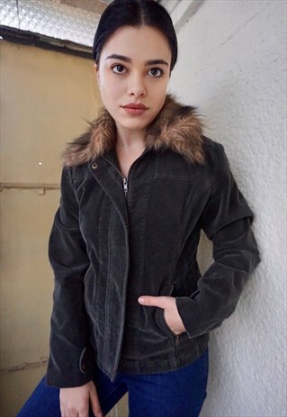 VINTAGE FAUX FUR VELVET JACKET