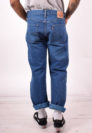 LEVI'S 501 MENS VINTAGE JEANS W34 L32 BLUE 90S