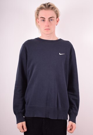 NIKE MENS VINTAGE SWEATSHIRT JUMPER LARGE BLUE 90S