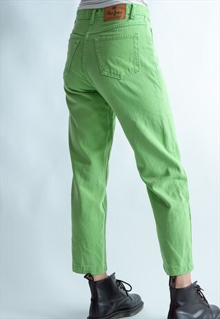 VINTAGE 80S PASTEL GREEN MOM JEANS