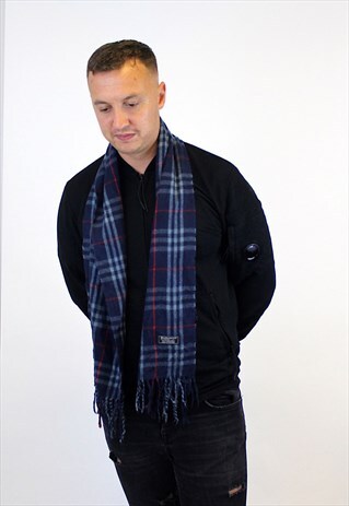 VINTAGE BURBERRY TRADITIONAL LAMBSWOOL CHECKED SCARF