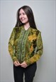 Y2K FASHION BLOUSE, VINTAGE ZIP UP LONG SLEEVE TOP 