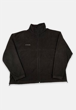Vintage Columbia black embroidered fleece jacket