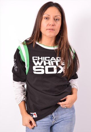 VINTAGE MAJESTIC CHICAGO WHITE SOX TOP LONG SLEEVE BLACK