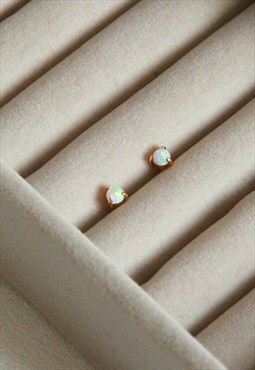 opal 18k gold stud earrings