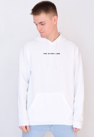 WHITE YOU'RE TOO CLOSE (NAVY) HOODIE