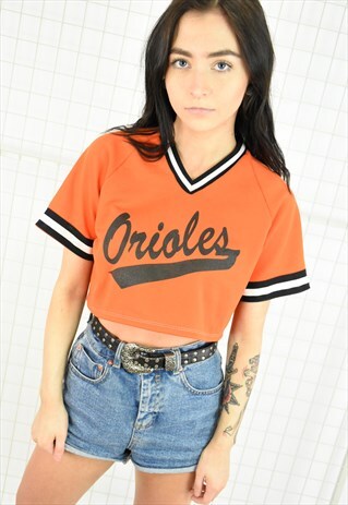 ORANGE RE-WORKED VINTAGE SPORTS JERSEY