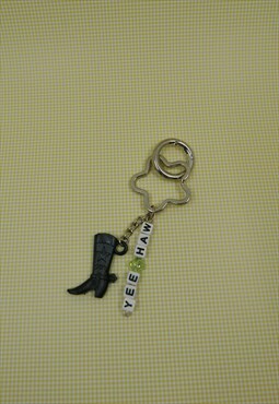 Yee Haw Key Ring With Charms in Black