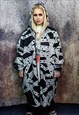 CHAIN PRINT JACKET HANDMADE BARBERED WIRE WINDBREAKER BLACK