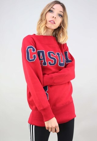 VINTAGE OVERSIZED RED CASUAL SWEATSHIRT