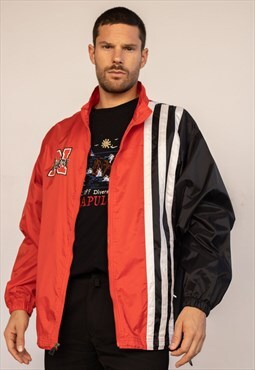 Vintage Adidas Jacket huskers Rain in Red L