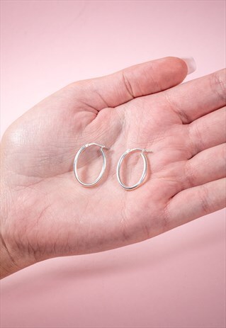 STERLING SILVER OVAL HOOPS