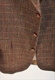 VINTAGE 90S CHECKERED TWEED BLAZER JACKET